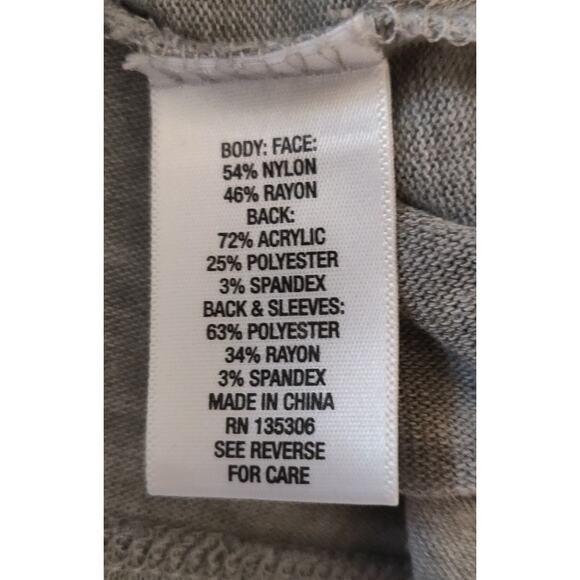 Sunday Cowl Neck Top Sz 2X Gray White Lace Front Panel Lightweight Sweater - Picture 10 of 16